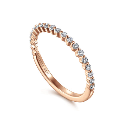 14K Rose Gold Single Prong Diamond Anniversary Band — Gabriel & Co. AN15745K44JJ