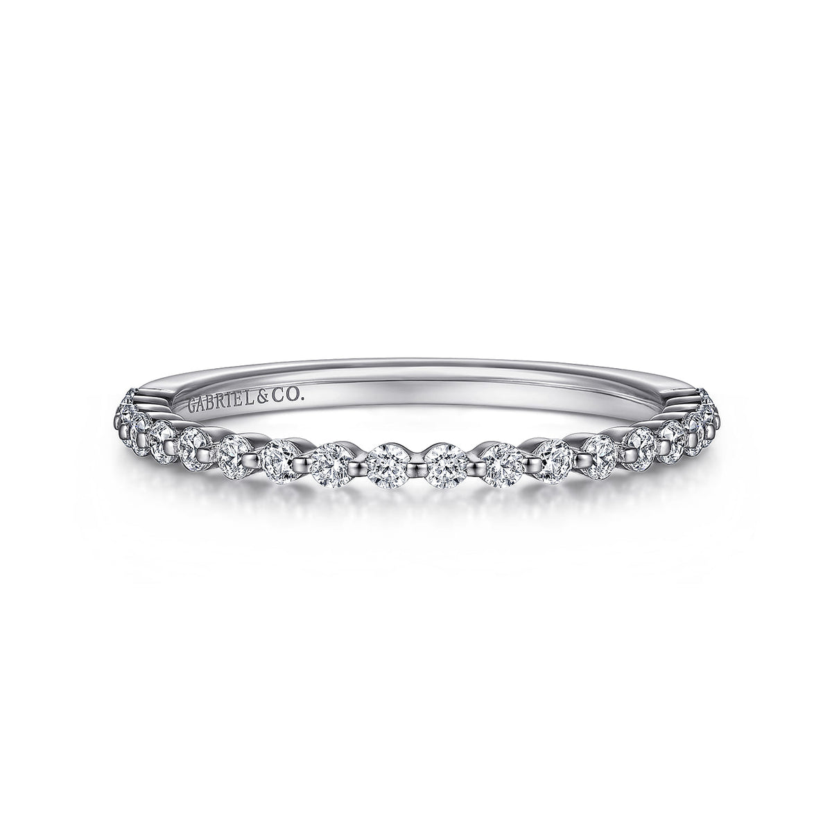 14K White Gold Single Prong Diamond Anniversary Band — Gabriel & Co. AN15745W44JJ