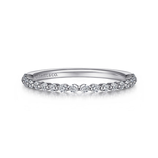 14K White Gold Single Prong Diamond Anniversary Band — Gabriel & Co. AN15745W44JJ