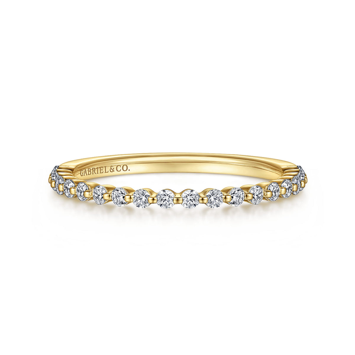 14K Yellow Gold Single Prong Diamond Anniversary Band — Gabriel & Co. AN15745Y44JJ