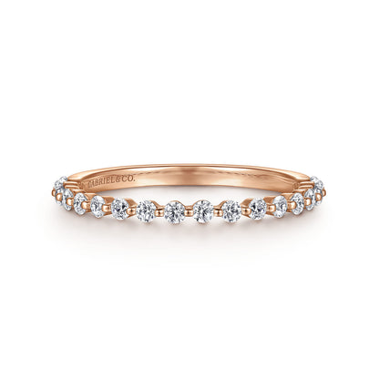 14K Rose Gold Single Prong Diamond Anniversary Band — Gabriel & Co. AN15746K44JJ