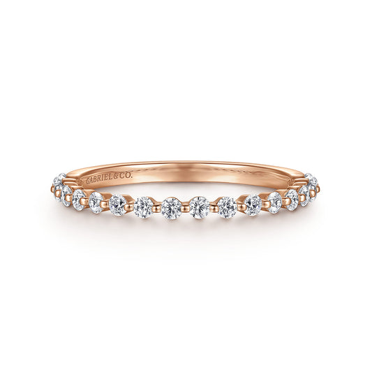 14K Rose Gold Single Prong Diamond Anniversary Band — Gabriel & Co. AN15746K44JJ