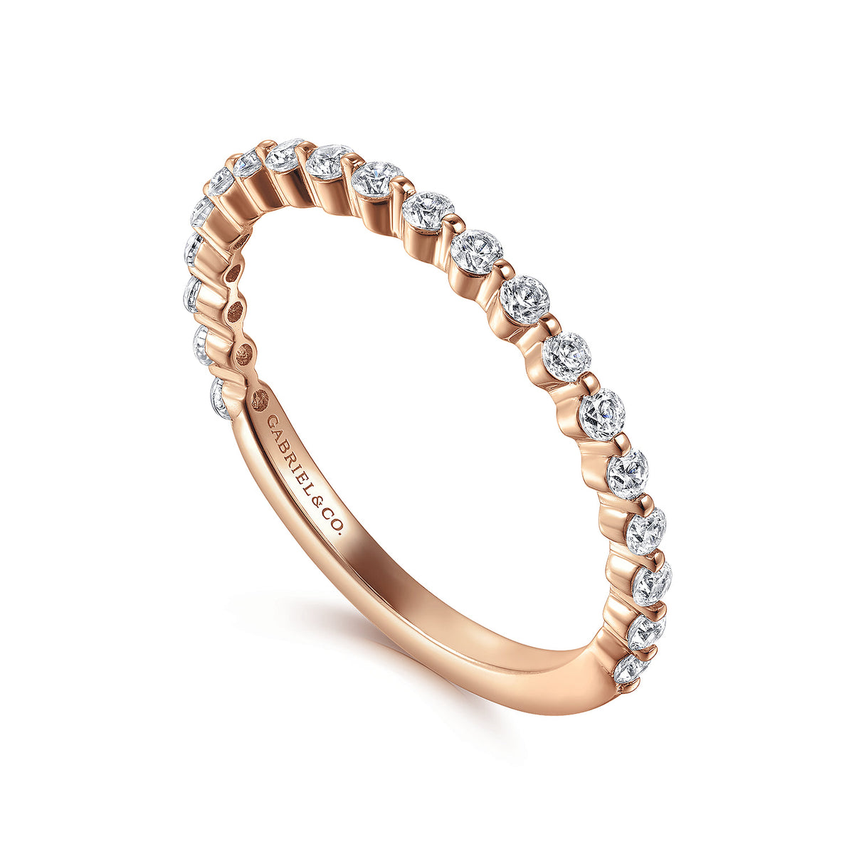 14K Rose Gold Single Prong Diamond Anniversary Band — Gabriel & Co. AN15746K44JJ