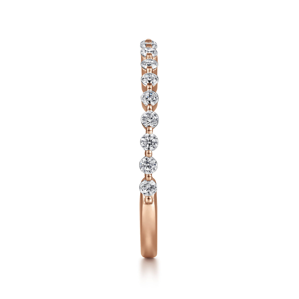 14K Rose Gold Single Prong Diamond Anniversary Band — Gabriel & Co. AN15746K44JJ