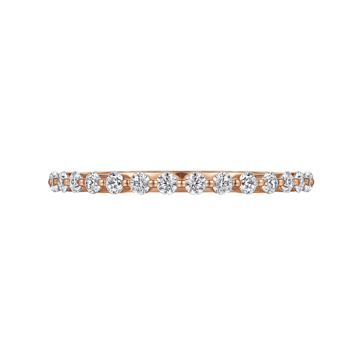 14K Rose Gold Single Prong Diamond Anniversary Band — Gabriel & Co. AN15746K44JJ