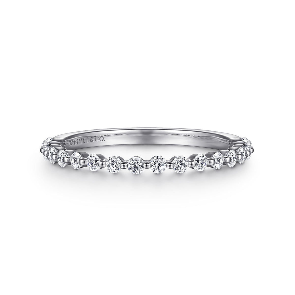 Platinum Single Prong Diamond Anniversary Band — Gabriel & Co. AN15746PT4JJ