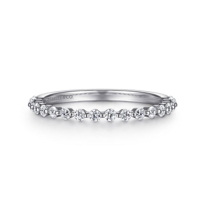 14K White Gold Single Prong Diamond Anniversary Band — Gabriel & Co. AN15746W44JJ