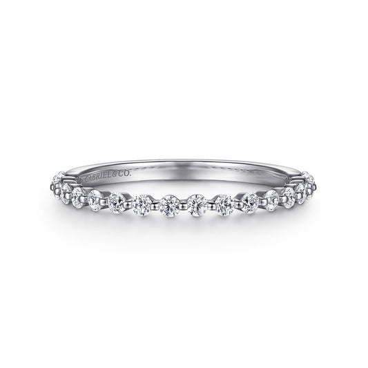 14K White Gold Single Prong Diamond Anniversary Band — Gabriel & Co. AN15746W44JJ