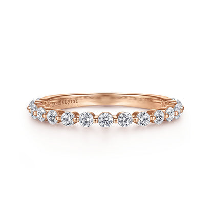 14K Rose Gold Single Prong Diamond Anniversary Band — Gabriel & Co. AN15747K44JJ