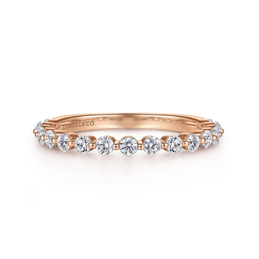 14K Rose Gold Single Prong Diamond Anniversary Band — Gabriel & Co. AN15747K44JJ