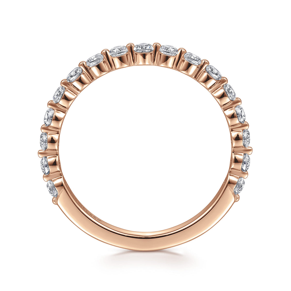 14K Rose Gold Single Prong Diamond Anniversary Band — Gabriel & Co. AN15747K44JJ
