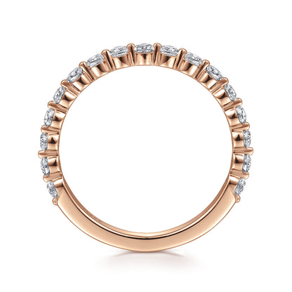 14K Rose Gold Single Prong Diamond Anniversary Band — Gabriel & Co. AN15747K44JJ
