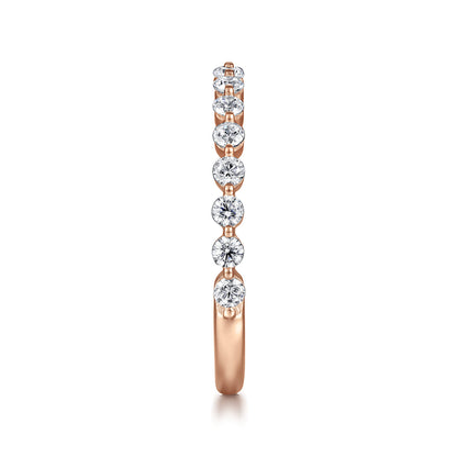 14K Rose Gold Single Prong Diamond Anniversary Band — Gabriel & Co. AN15747K44JJ