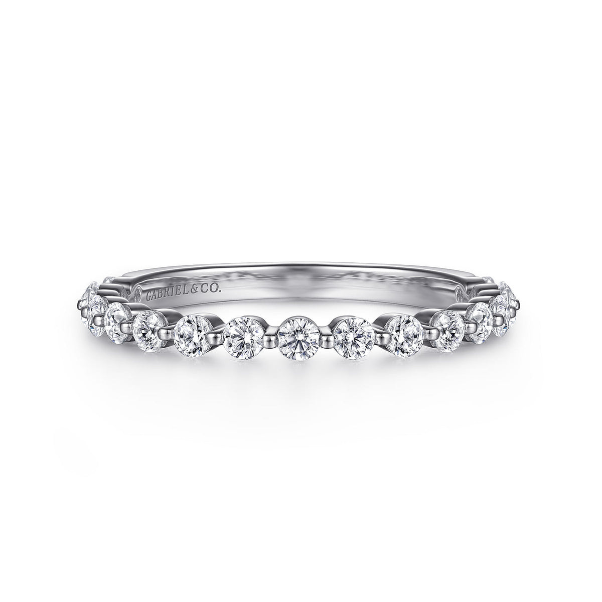 14K White Gold Single Prong Diamond Anniversary Band — Gabriel & Co. AN15747W44JJ