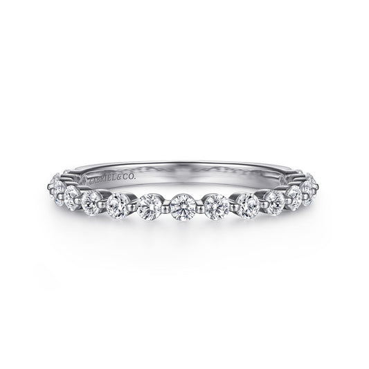 14K White Gold Single Prong Diamond Anniversary Band — Gabriel & Co. AN15747W44JJ