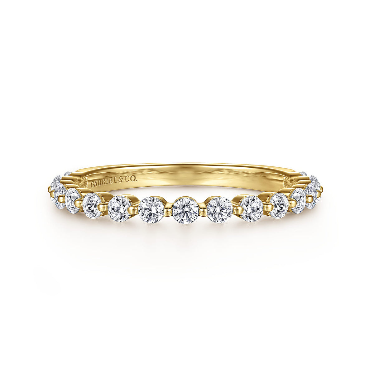 14K Yellow Gold Single Prong Diamond Anniversary Band — Gabriel & Co. AN15747Y44JJ