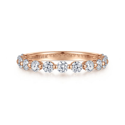 14K Rose Gold Single Prong Diamond Anniversary Band — Gabriel & Co. AN15748K44JJ
