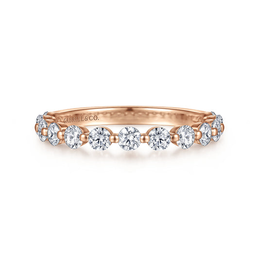 14K Rose Gold Single Prong Diamond Anniversary Band — Gabriel & Co. AN15748K44JJ