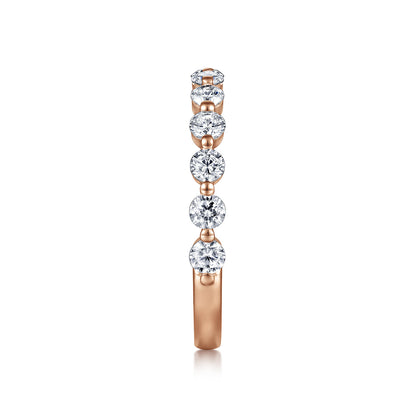 14K Rose Gold Single Prong Diamond Anniversary Band — Gabriel & Co. AN15748K44JJ