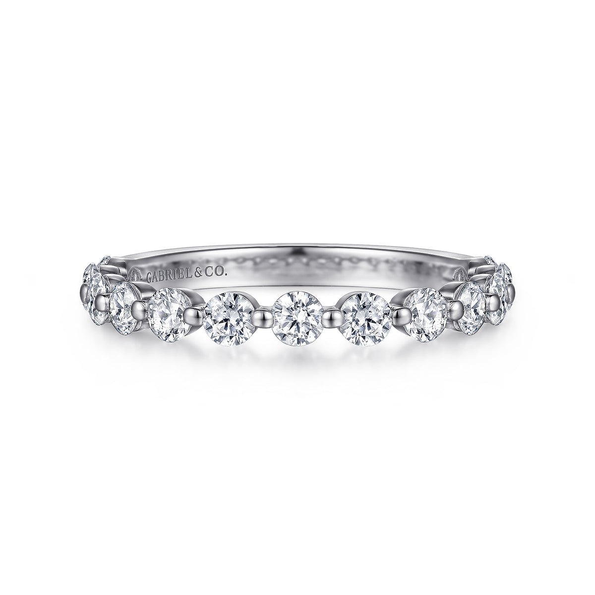 Platinum Single Prong Diamond Anniversary Band — Gabriel & Co. AN15748PT4JJ