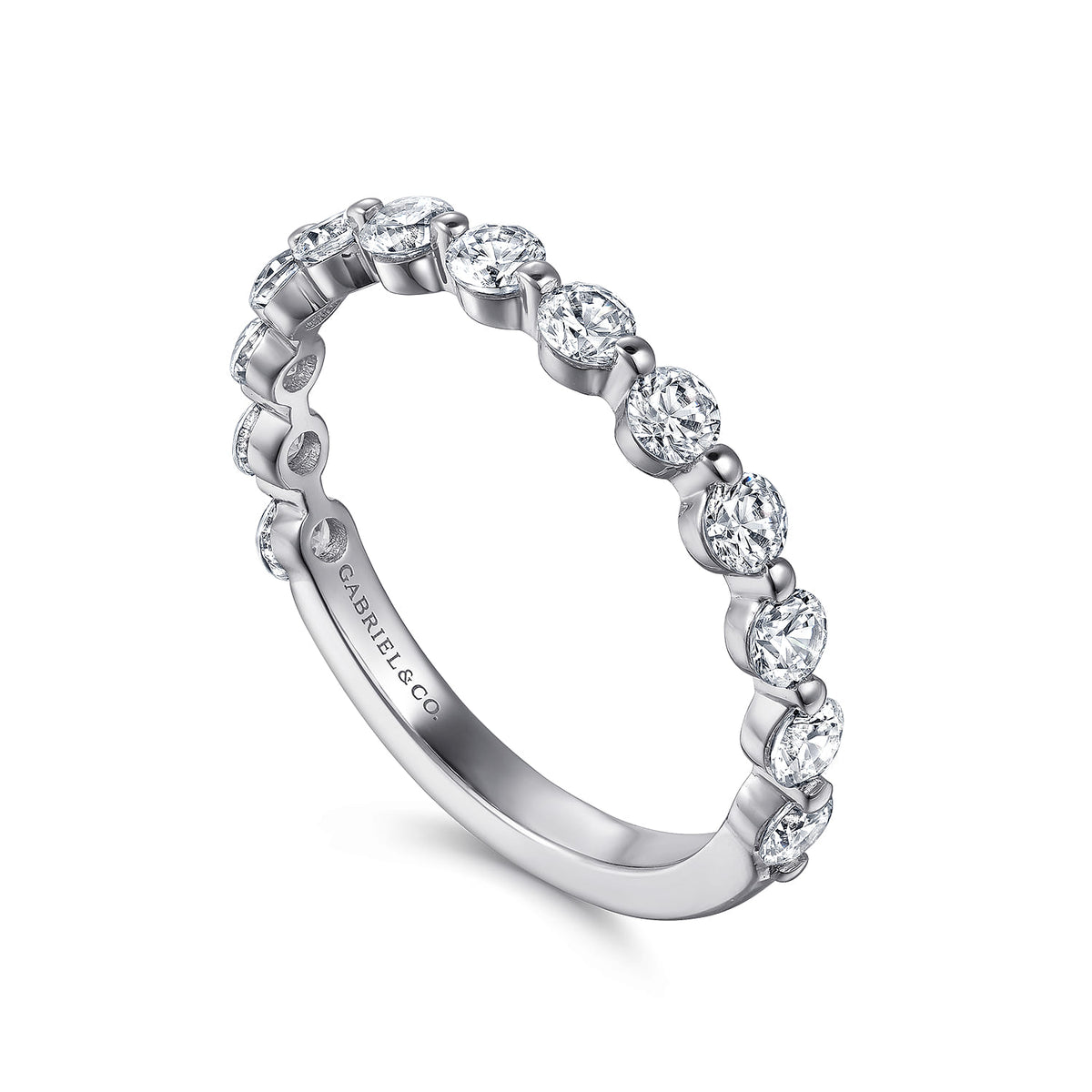 Platinum Single Prong Diamond Anniversary Band — Gabriel & Co. AN15748PT4JJ
