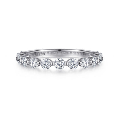 14K White Gold Single Prong Diamond Anniversary Band — Gabriel & Co. AN15748W44JJ