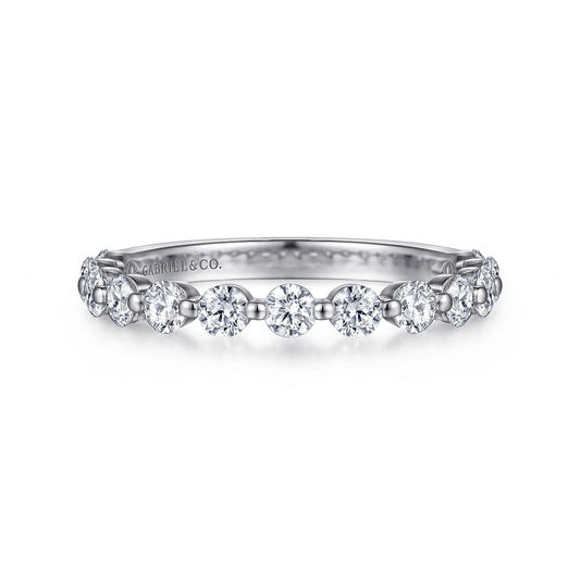 14K White Gold Single Prong Diamond Anniversary Band — Gabriel & Co. AN15748W44JJ