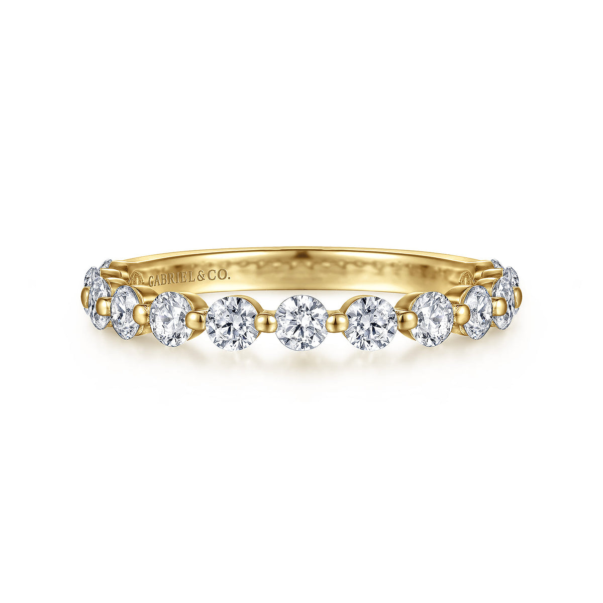 14K Yellow Gold Single Prong Diamond Anniversary Band — Gabriel & Co. AN15748Y44JJ