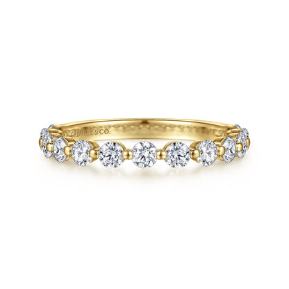 14K Yellow Gold Single Prong Diamond Anniversary Band — Gabriel & Co. AN15748Y44JJ
