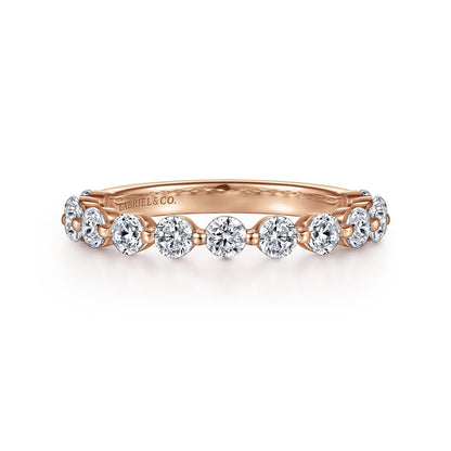 14K Rose Gold Single Prong Diamond Anniversary Band — Gabriel & Co. AN15749K44JJ
