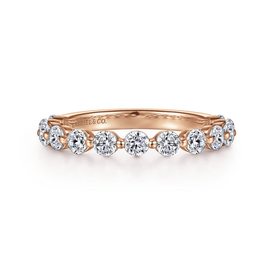 14K Rose Gold Single Prong Diamond Anniversary Band — Gabriel & Co. AN15749K44JJ