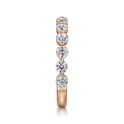 14K Rose Gold Single Prong Diamond Anniversary Band — Gabriel & Co. AN15749K44JJ