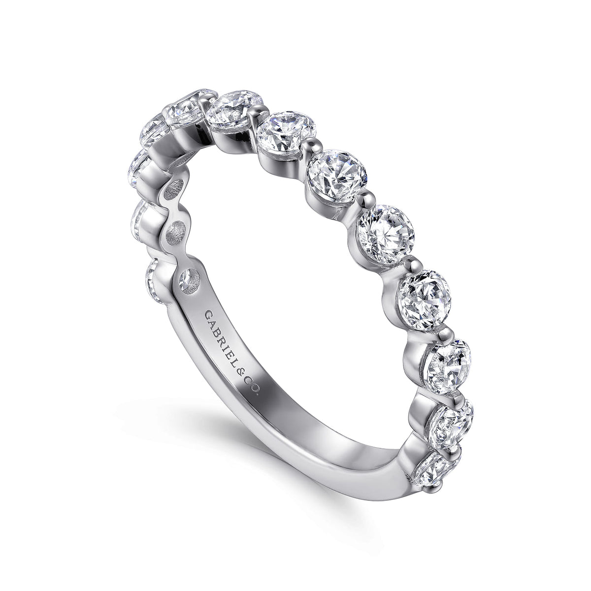 Platinum Single Prong Diamond Anniversary Band — Gabriel & Co. AN15749PT4JJ