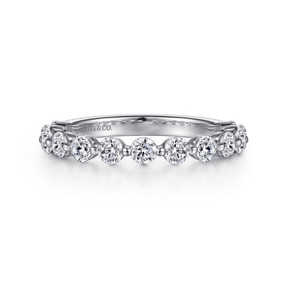 14K White Gold Single Prong Diamond Anniversary Band — Gabriel & Co. AN15749W44JJ