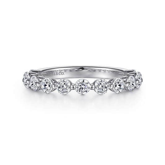 14K White Gold Single Prong Diamond Anniversary Band — Gabriel & Co. AN15749W44JJ