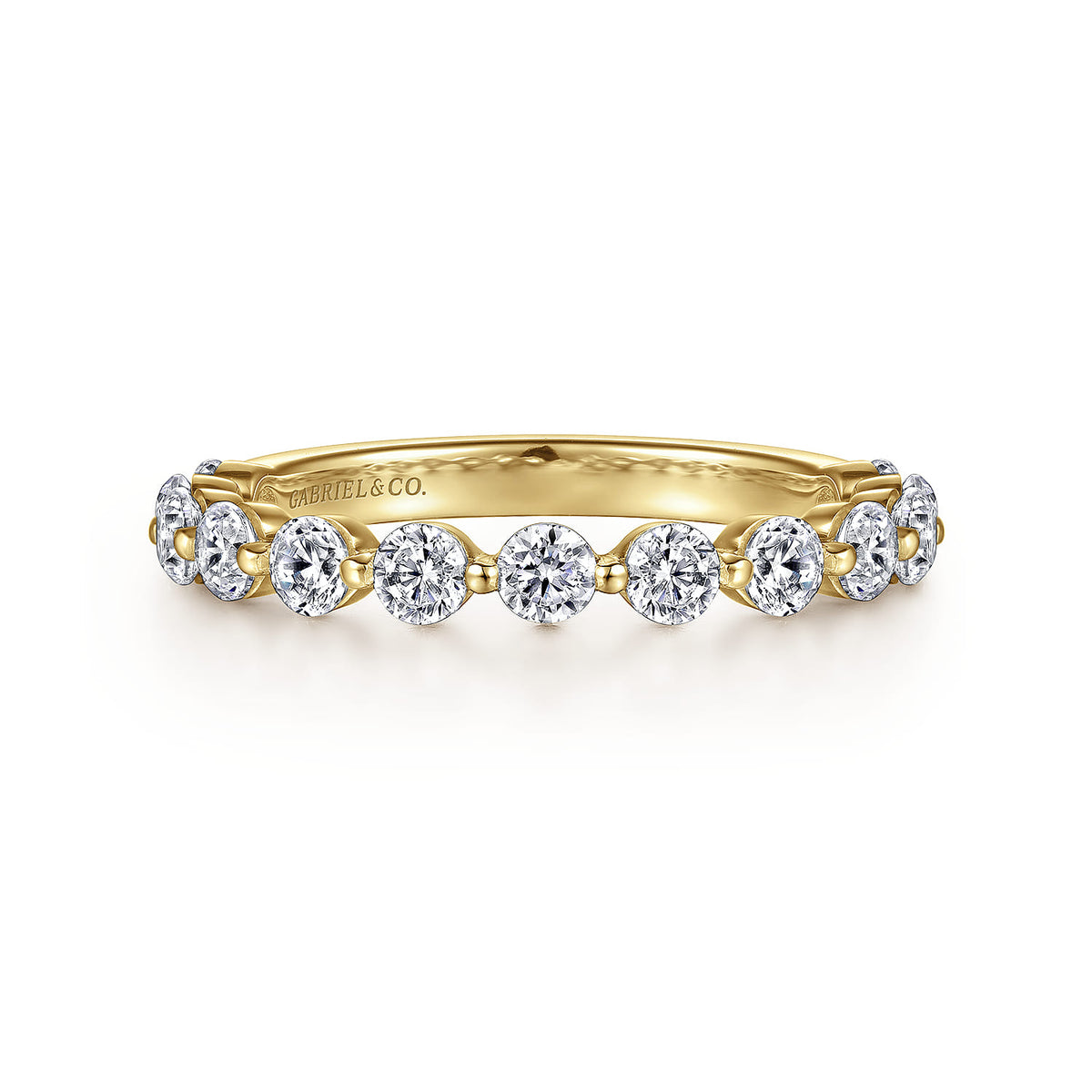 14K Yellow Gold Single Prong Diamond Anniversary Band — Gabriel & Co. official product image — AN15749Y44JJ