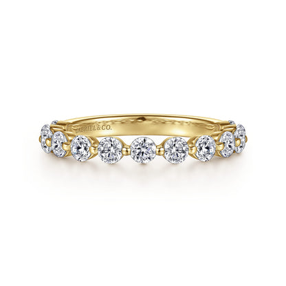 14K Yellow Gold Single Prong Diamond Anniversary Band — Gabriel & Co. official product image — AN15749Y44JJ