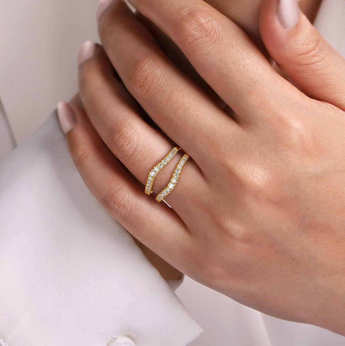 14K Yellow Gold Diamond Ring Enhancer — Gabriel & Co. AN15823M-Y44JJ