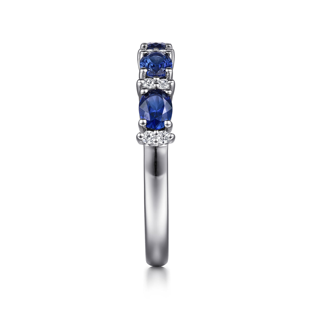 Platinum Oval Sapphire and Diamond Anniversary Band — Gabriel & Co. AN15827PT4SA
