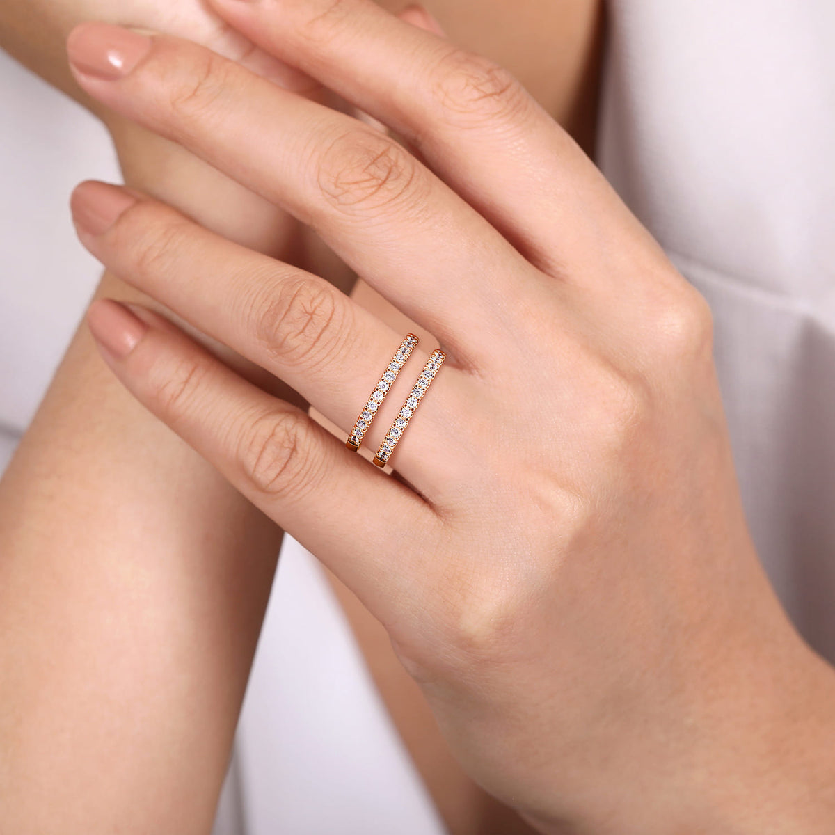 14K Rose Gold Diamond Ring Enhancer — Gabriel & Co. AN15829M-K44JJ