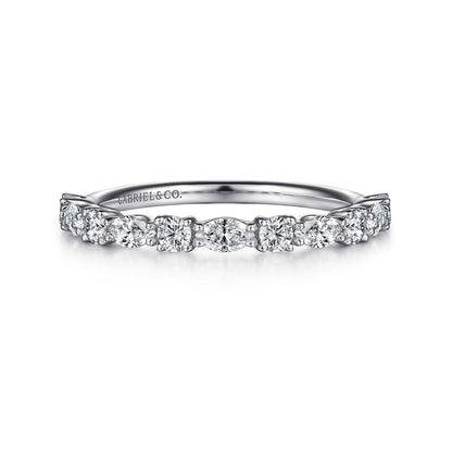 Platinum Marquise and Round Diamond Anniversary Band — Gabriel & Co. AN15974PT4JJ