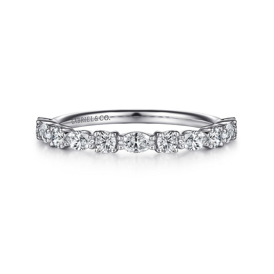 Platinum Marquise and Round Diamond Anniversary Band — Gabriel & Co. AN15974PT4JJ