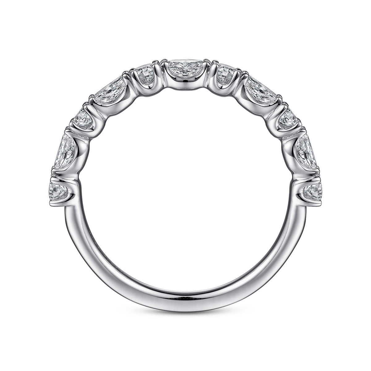Platinum Marquise and Round Diamond Anniversary Band — Gabriel & Co. AN15974PT4JJ
