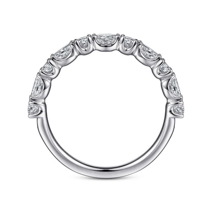 Platinum Marquise and Round Diamond Anniversary Band — Gabriel & Co. AN15974PT4JJ