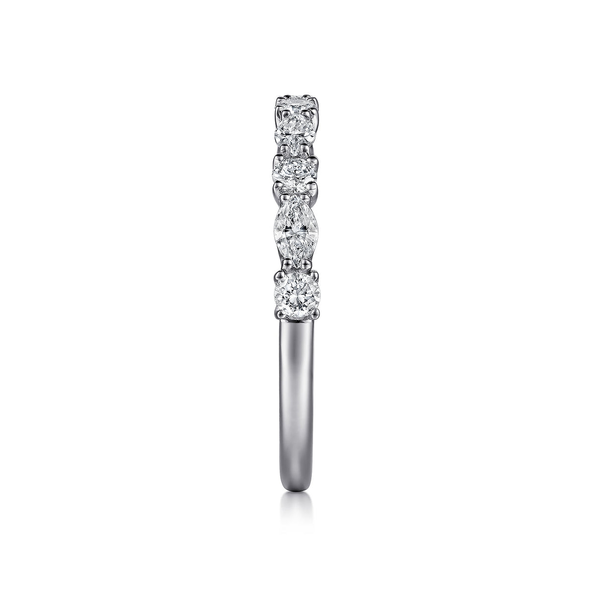 Platinum Marquise and Round Diamond Anniversary Band — Gabriel & Co. AN15974PT4JJ