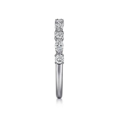 Platinum Marquise and Round Diamond Anniversary Band — Gabriel & Co. AN15974PT4JJ