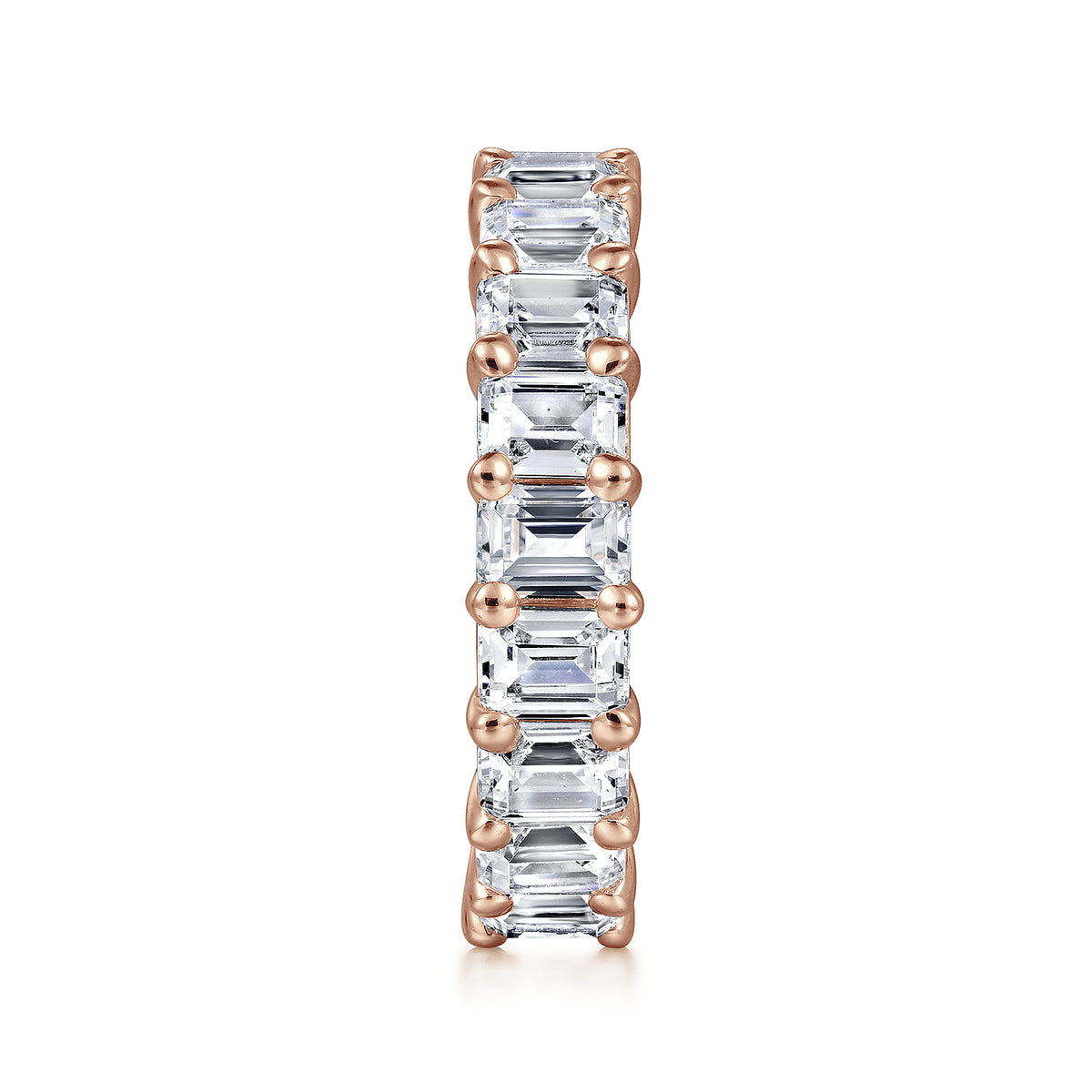 14K Rose Gold Shared Prong Emerald Cut Diamond Eternity Band — Gabriel & Co. AN16149-6K43JJ