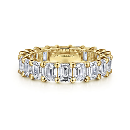 14K Yellow Gold Shared Prong Emerald Cut Diamond Eternity Band — Gabriel & Co. AN16149-6Y43JJ