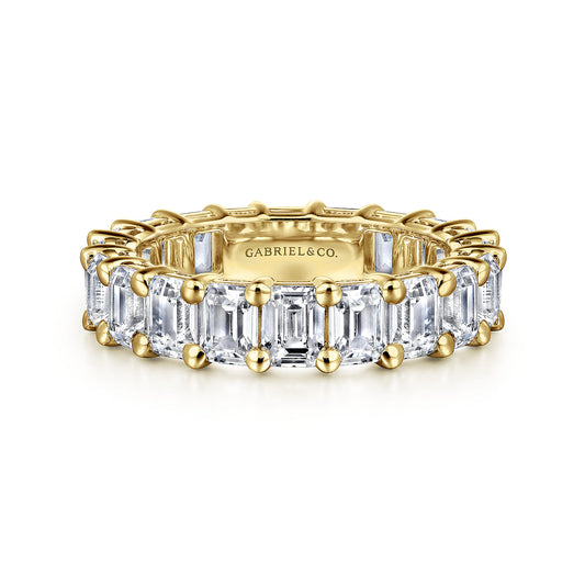 14K Yellow Gold Shared Prong Emerald Cut Diamond Eternity Band — Gabriel & Co. AN16149-6Y43JJ