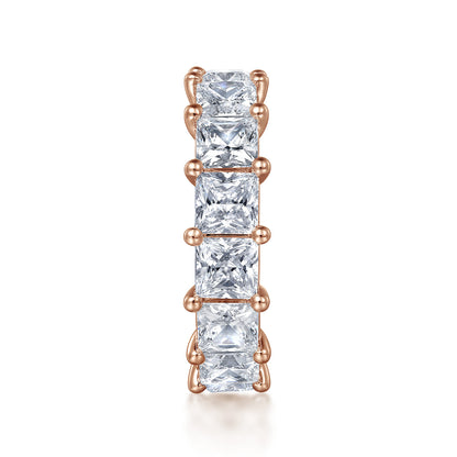 14K Rose Gold Princess Cut Shared Prong Diamond Eternity Band — Gabriel & Co. AN16283-6K44JJ